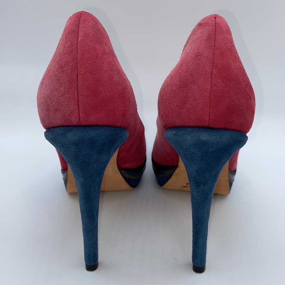 COLE HAAN Suede Platform Pumps Heels 9.5B NIKE AIR - Picture 6 of 15